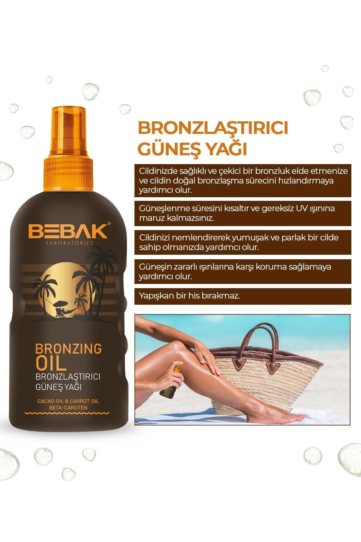 Bebak Bronzlaştırıcı Güneş Yağı 150 ml - Thumbnail