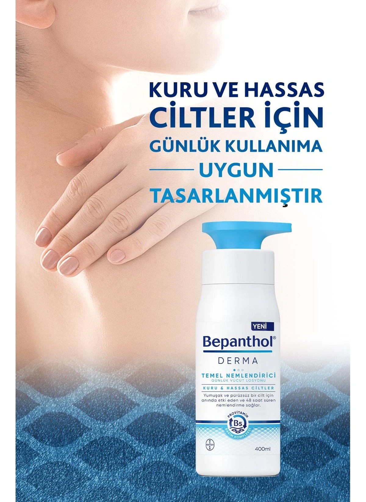 Bepanthol Kuru Hassas Ciltler Temel Nemlendirici Vücut Losyonu 400 ml