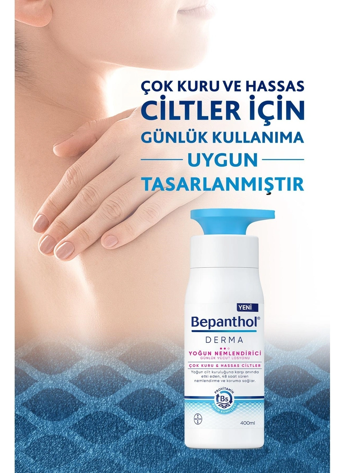 Bepanthol Çok Kuru Hassas Ciltler Yoğun Nemlendirici Vücut Losyonu 400 ml - Thumbnail