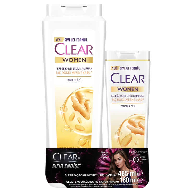Clear - Clear Women Dökülme Karşıtı Şampuan 485 ml + 180 ml