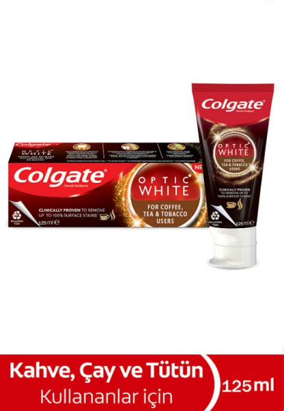 Colgate - Colgate Optic White Kahve Çay Ve Tütün Diş Macunu 125 ml