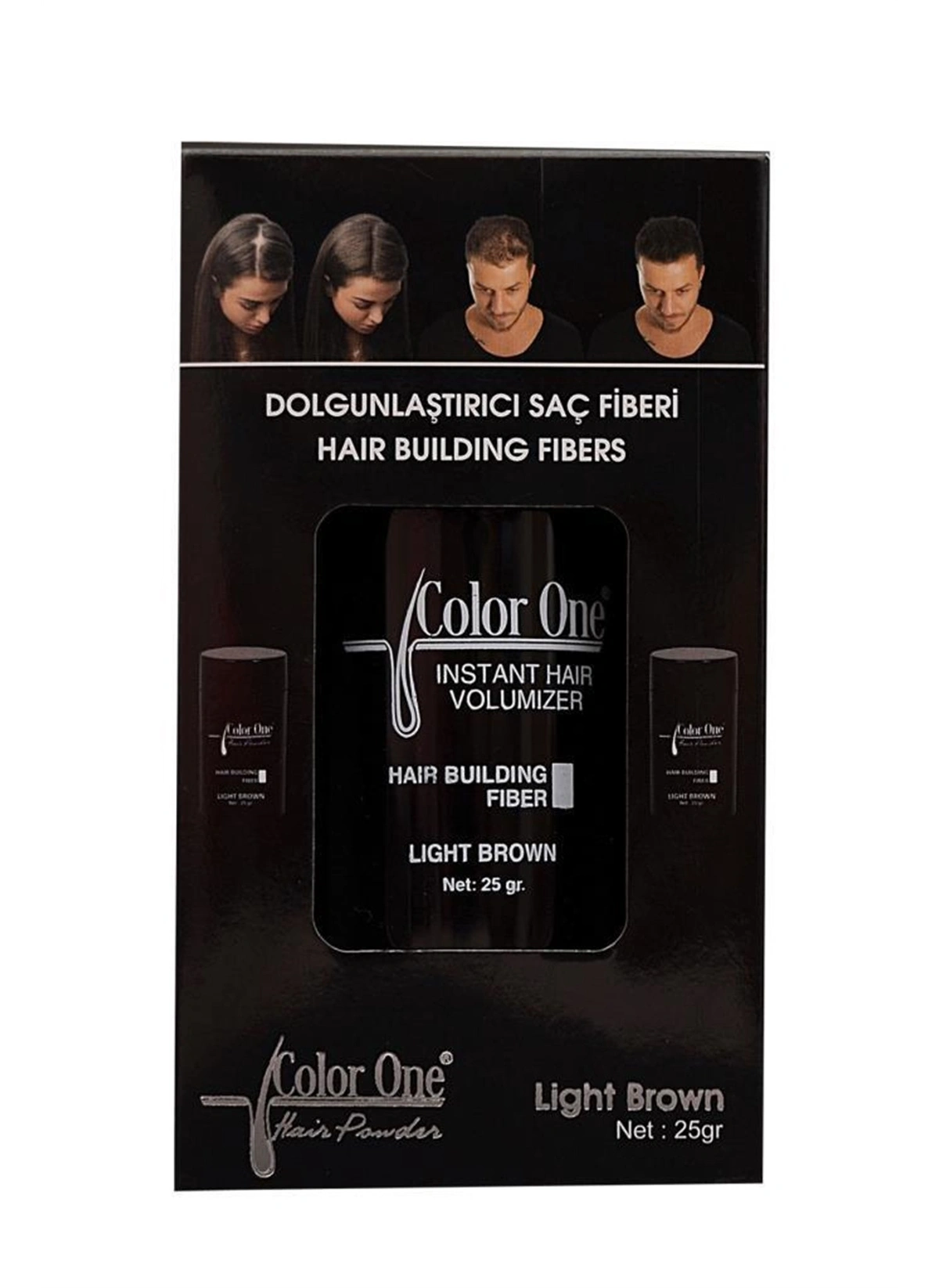 Color One - Color One Dolgunlaştırıcı Saç Fiberi Açık Kahve Hair Building Fibers Light Brown 25 gr