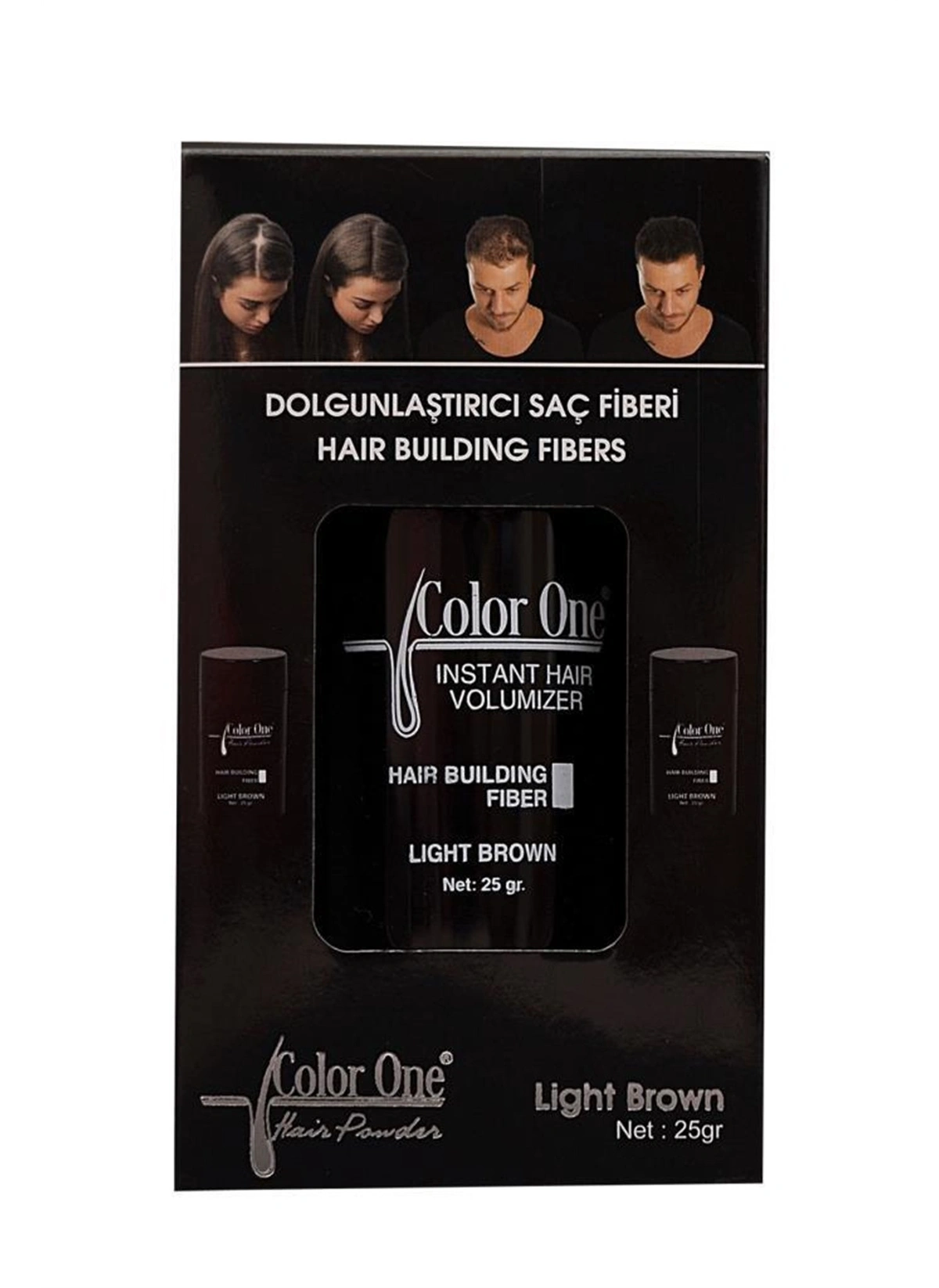 Color One Dolgunlaştırıcı Saç Fiberi Açık Kahve Hair Building Fibers Light Brown 25 gr - 1