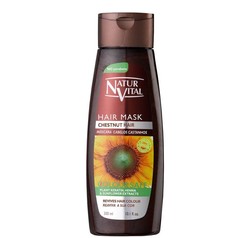 Natur Vital - Natur Vital Coloursafe Chestnut Hair Mask- Kahverengi Saçlar için Kına Özlü Renk Parlatıcı Saç Maskesi 300 ml