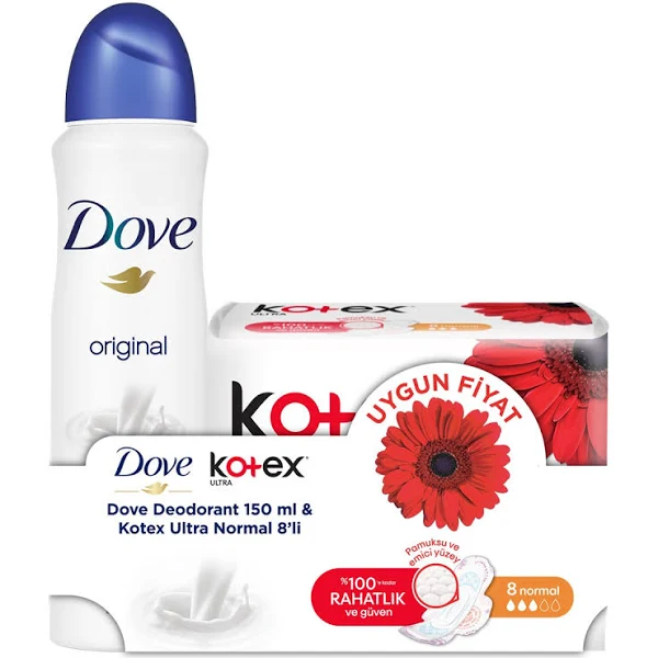 Dove - Dove Deodorant Original 150 ml + Kotex Normal