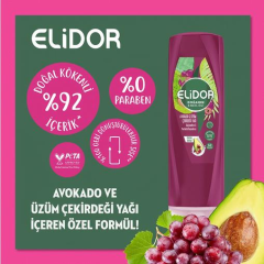 Elidor Avakado Üzüm Çekirdeği Yağı Güçlendirici Parlaklık Kazandırıcı Saç Kremi 350 ml - Thumbnail