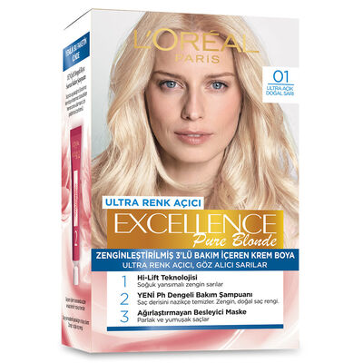 Loreal Paris Excellence Pure Blond Saç Boyası 01 Ultra Açık Doğal Sarı