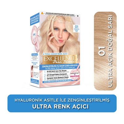 Loreal Paris Excellence Pure Blonde Saç Boyası 01 Ultra Açık Doğal Sarı - Excellence