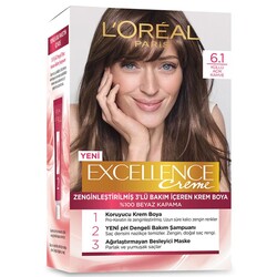 L'Oréal Paris Excellence Creme Saç Boyası 6.1 Küllü Açık Kahve - Thumbnail