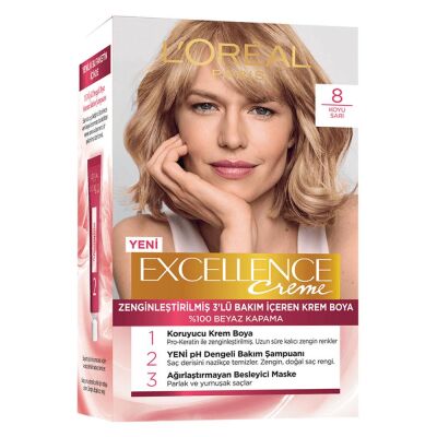 Loreal Paris Excellence Creme 8 Koyu Sarı - 1