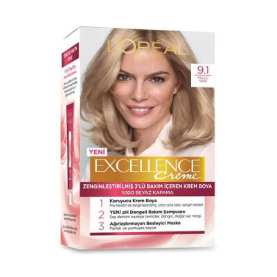 Loreal Paris Excellence Creme 9.1 Küllü Sarı - 1