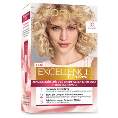 Loreal Paris Excellence Creme 10 Açık Sarı - 1