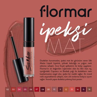 Flormar Silk Matte Liquid Lipstick 02 Fall Rose - 3