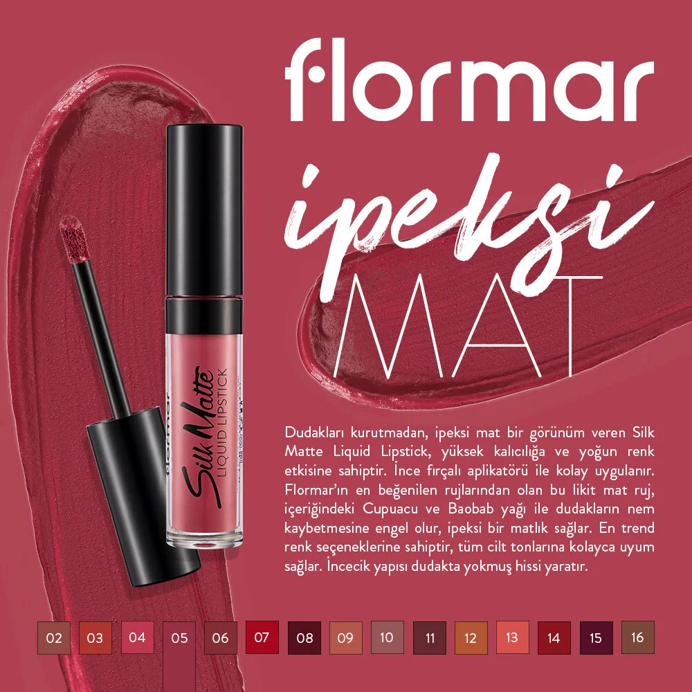 Flormar Silk Matte Liquid Lipstick 005 Autumn Timber - 2