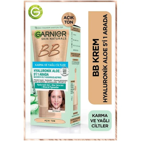 Garnier Bb Krem Hyaluronik Açık Ton 5 in 1 50 ml - Thumbnail