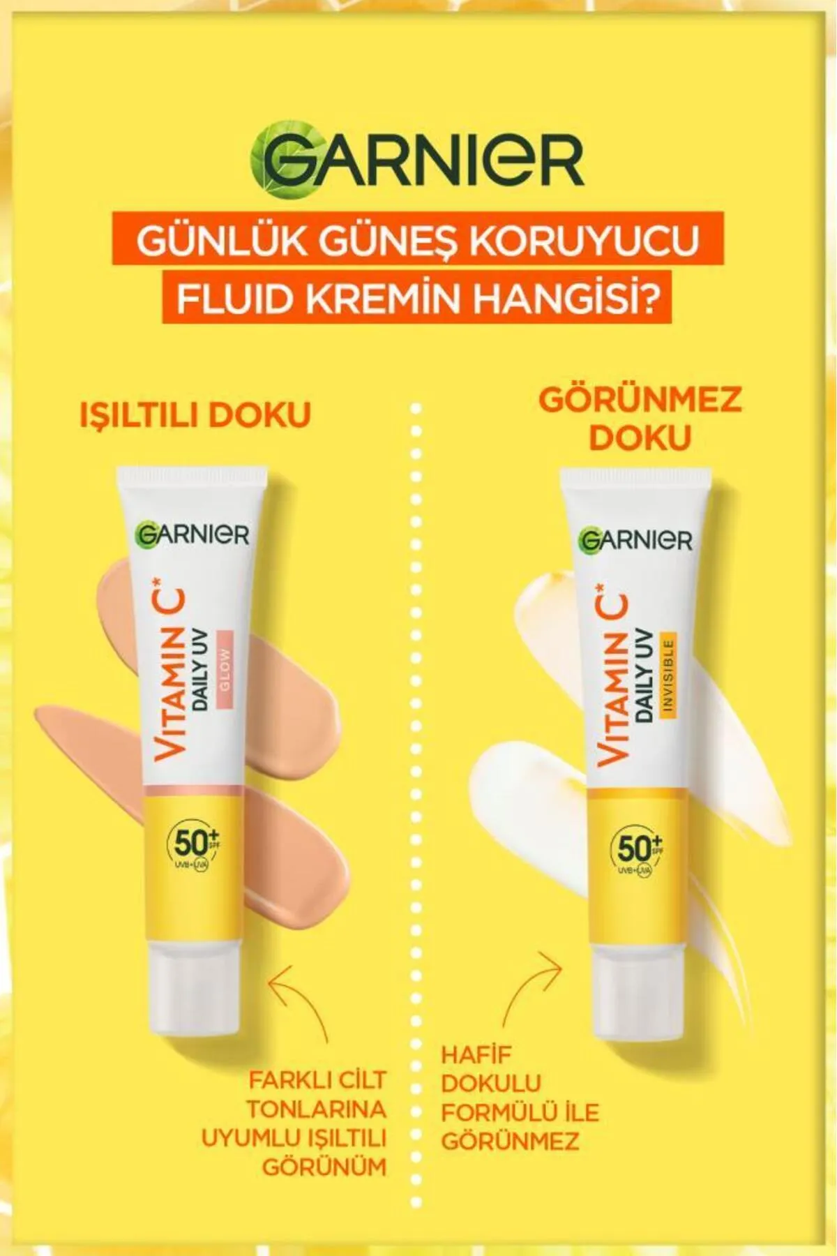 Garnier C Vitamini Parlak Görünmez Doku Günlük Güneş Koruyucu Fluid Yüz Kremi 40 ml - 2