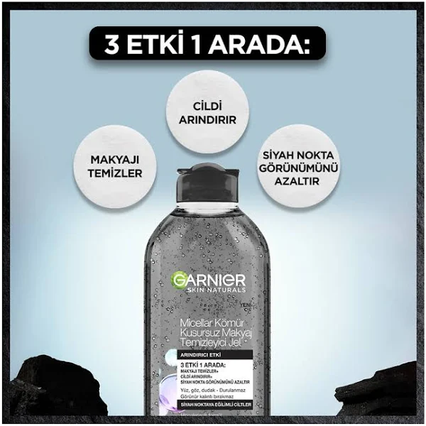 Garnier Micellar Kömür Kusursuz Makyaj Temizleyici Jel 400 ml