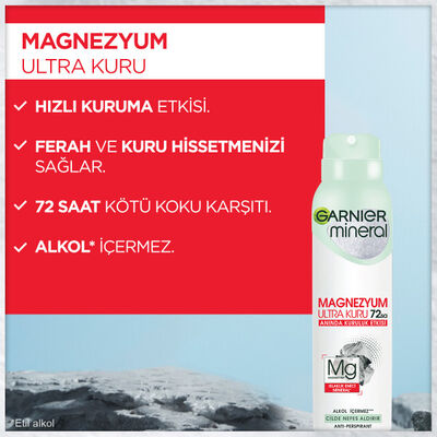 Garnier Mineral Magnezyum 72 Saat Sprey Deodorant 150 ml - 3