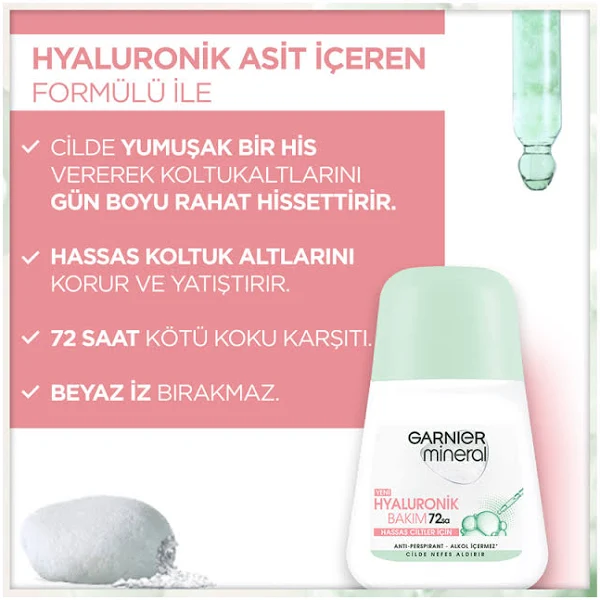 Garnier Mineral Hyaluronik Bakım 72 Saat Roll-On 50 ml - Thumbnail