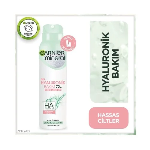 Garnier Mineral Hyaluronik Bakım 72 Saat Sprey Deodorant 150 ml - Thumbnail