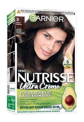 Garnier Nutrisse Ultra Creme Saç Boyası 3 Koyu Kahve - 1