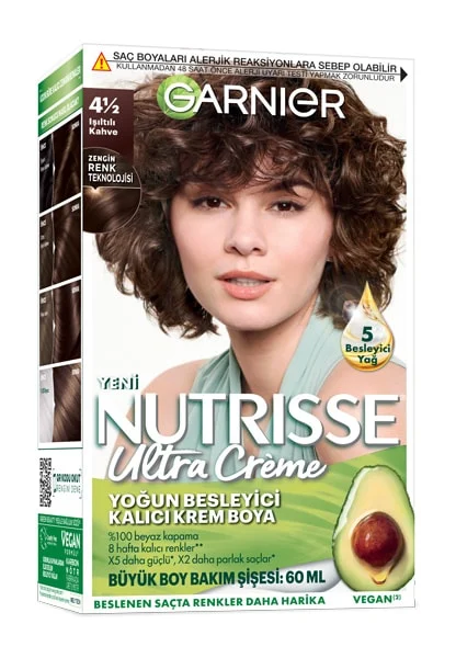 Garnier - Garnier Nutrisse Ultra Creme Saç Boyası 4.1/2 Işıltılı Kahve