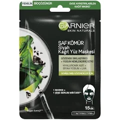 Garnier - Garnier Skin Naturals Saf Kömür Siyah Kağıt Yüz Maskesi 28 g