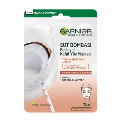 Garnier Süt Bombası Besleyici Kağıt Yüz Maskesi 28 g - 1