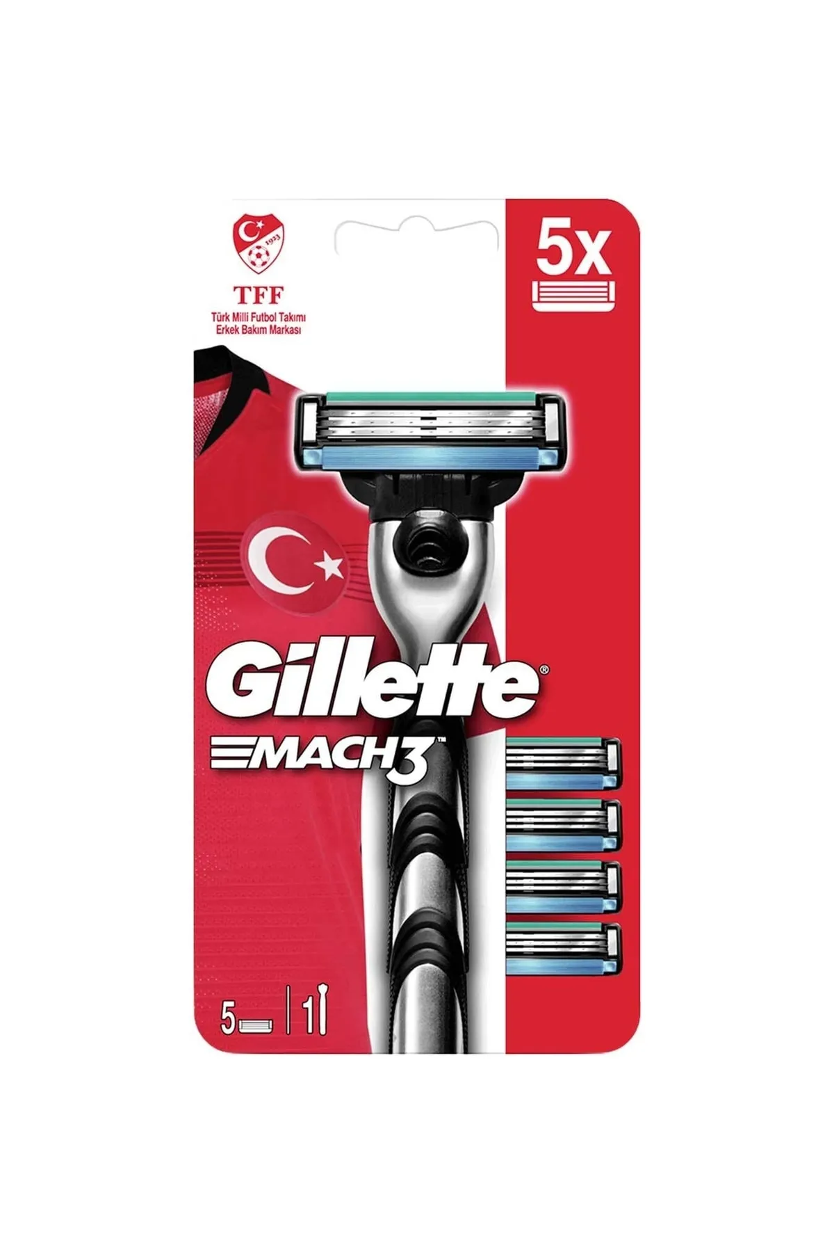 Gillette Mach3 Tıraş Makinesi + 5 Yedekli Tıraş Bıçağı - 1