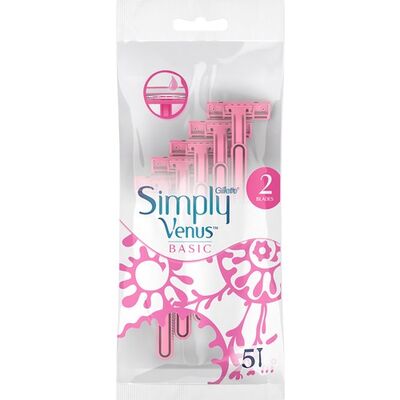 Gillette Simply Venus 2 Basic Kadın Kullan At Tıraş Bıçağı 5'li