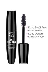 Golden Rose Lash Plumping Mascara - Black - Ekstra Büyük Fırçalı Dolgunluk ve Hacim Veren Maskara - Golden Rose