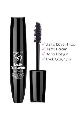 Golden Rose Lash Plumping Mascara - Black - Ekstra Büyük Fırçalı Dolgunluk ve Hacim Veren Maskara - 1