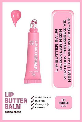 Golden Rose Lip Butter Balm Care&Gloss Renkli Dudak Parlatıcısı 01 Bubble Gum - 2