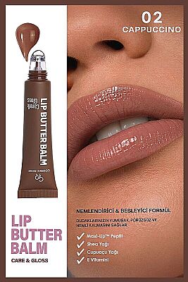 Golden Rose Lip Butter Balm Care&Gloss Renkli Dudak Parlatıcısı 02 Cappuccino - 2