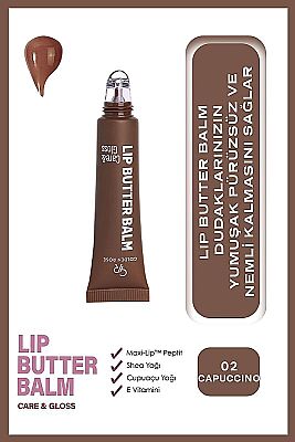 Golden Rose Lip Butter Balm Care&Gloss Renkli Dudak Parlatıcısı 02 Cappuccino - 3