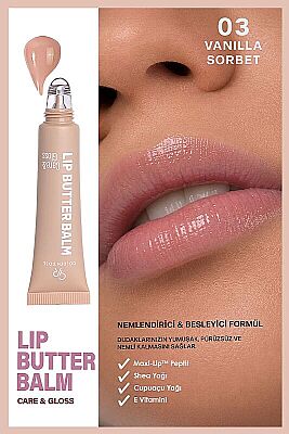 Golden Rose Lip Butter Balm Care&Gloss Renkli Dudak Parlatıcısı 03 Vanilla Sorbet - 3