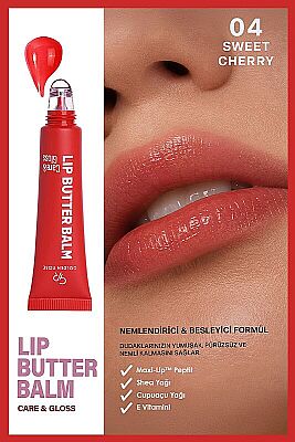 Golden Rose Lip Butter Balm Care&Gloss Renkli Dudak Parlatıcısı 04 Sweet Cherry - 3