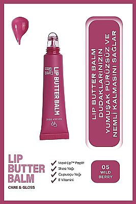 Golden Rose Lip Butter Balm Care&Gloss Renkli Dudak Parlatıcısı 05 Wild Berry - 2