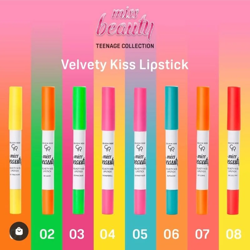 Golden Rose Miss Beauty Velvety Kiss Lipstick Ruj 08 Cool Pink - Thumbnail