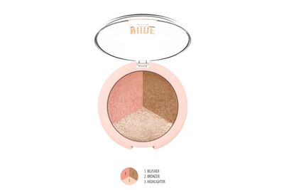 Golden Rose Nude Look Baked Trio Face Powder Pudra - 4