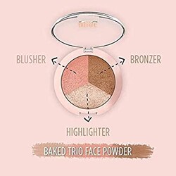 Golden Rose Nude Look Baked Trio Face Powder Pudra - 2