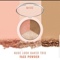 Golden Rose Nude Look Baked Trio Face Powder Pudra - 3
