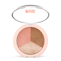 Golden Rose Nude Look Baked Trio Face Powder Pudra - Golden Rose