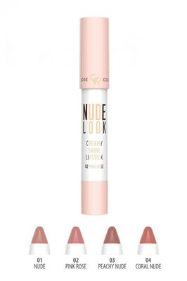 Golden Rose Nude Look Creamy Shine Lipstick Ruj 01 - 2