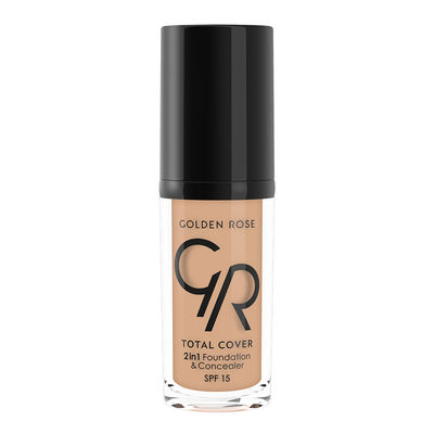 Golden Rose Total Cover 2 in 1 Fondöten & Kapatıcı 15 Warm Sand - 1