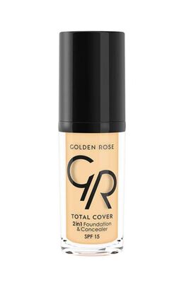 Golden Rose Total Cover 2 in1 Fondöten & Kapatıcı 21 Light Yellow Beige - 1
