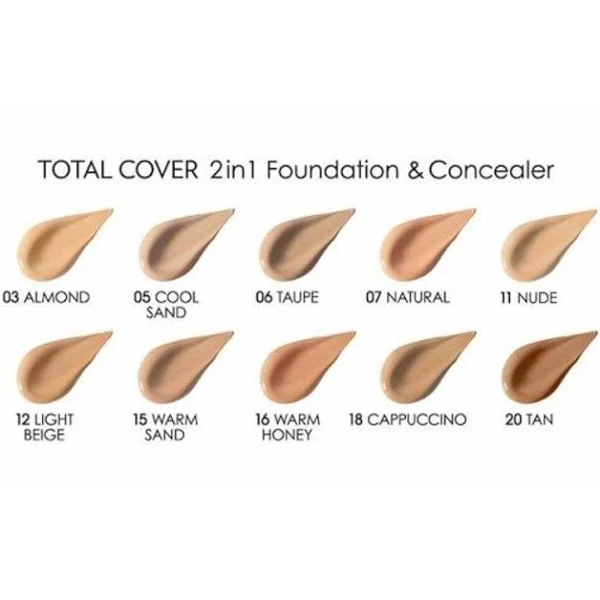 Golden Rose Total Cover 2 in1 Fondöten & Kapatıcı 21 Light Yellow Beige - 3