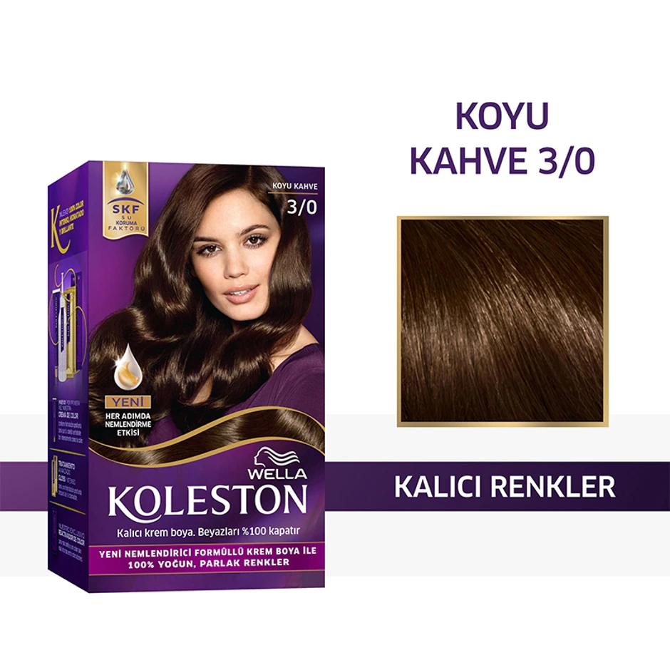 Wella Koleston Kit Saç Boyası 3/0 Koyu Kahve - Thumbnail