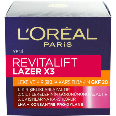 L'Oréal Paris Revitalift Lazer X3 Gkf20 Leke Ve Kırışıklık Karşıtı Bakım Kremi 50 ml