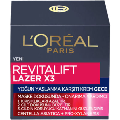 L'Oréal Paris Revitalift Lazer X3 Yoğun Yaşlanma Karşıtı Gece Bakım Kremi